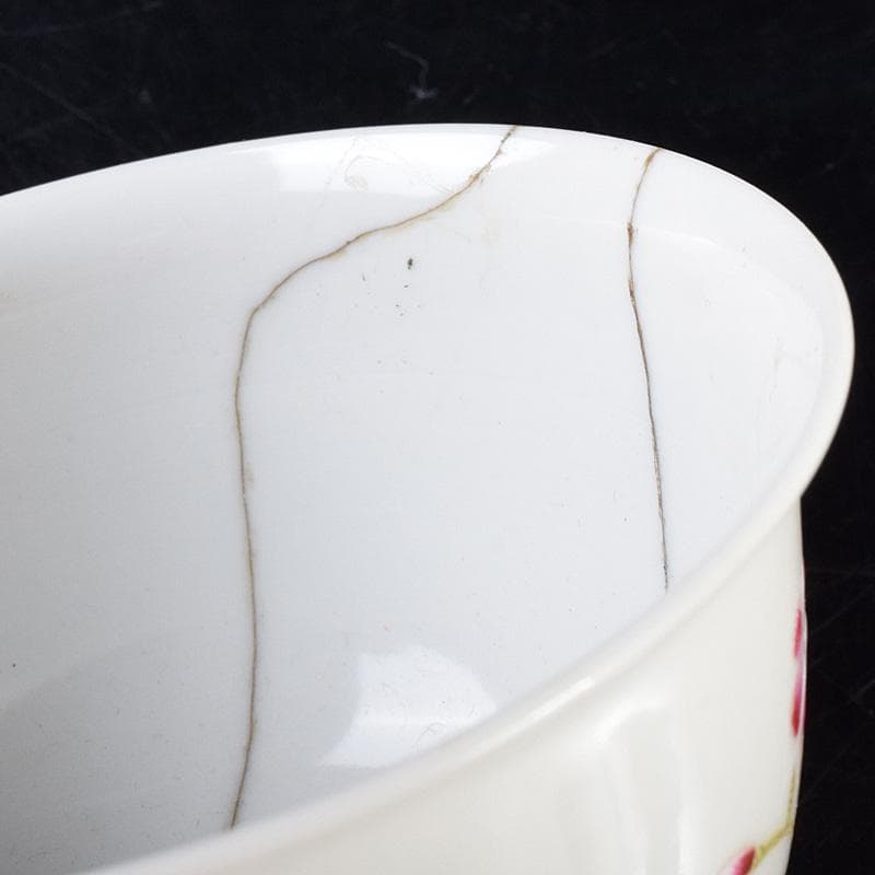 中国　大清光緒年製　粉彩花昆虫文碗　V　7805E