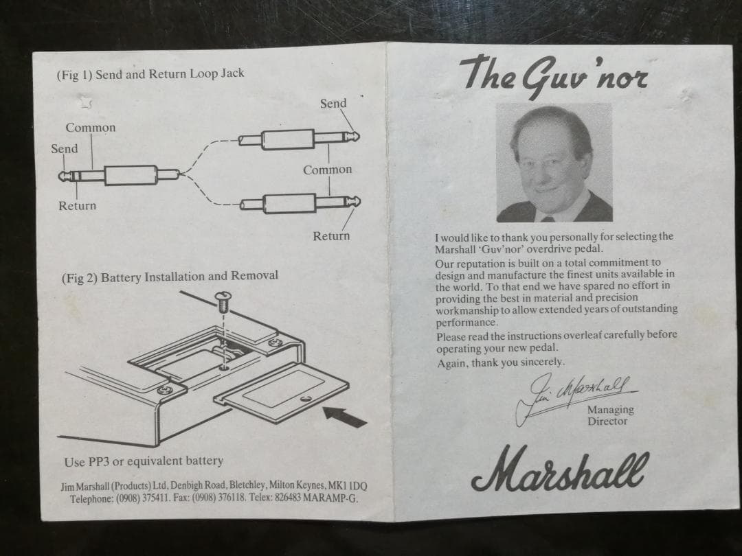 Marshall The Guv’nor　マーシャル ガバナー 箱付き