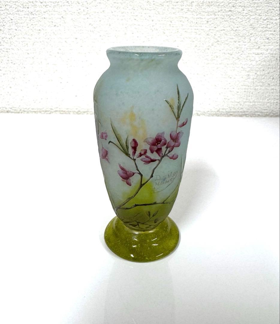 ★アンティークドーム 【 Daum 】★沈丁花文★花瓶★10.1 ㎝