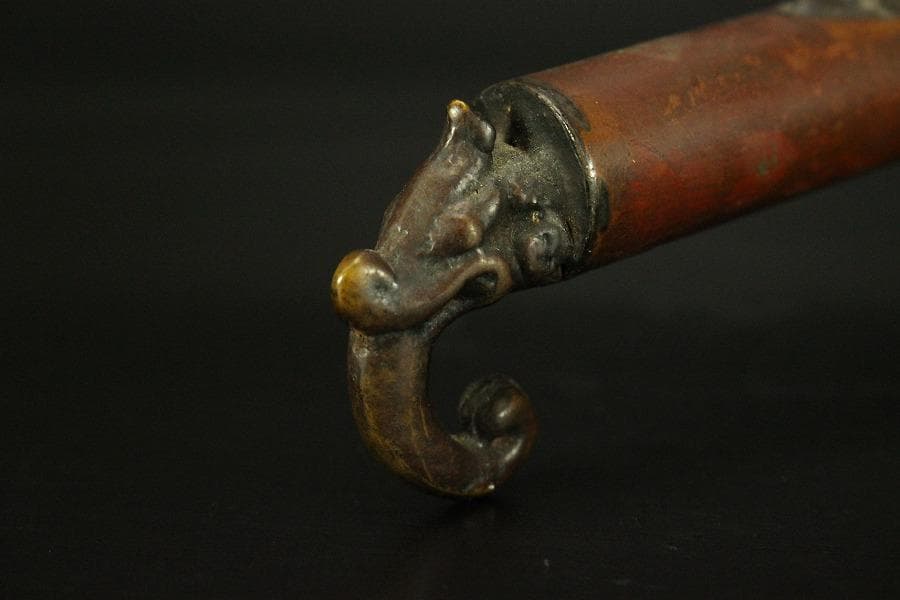 文房具 花鳥紋 矢立 銅製 600