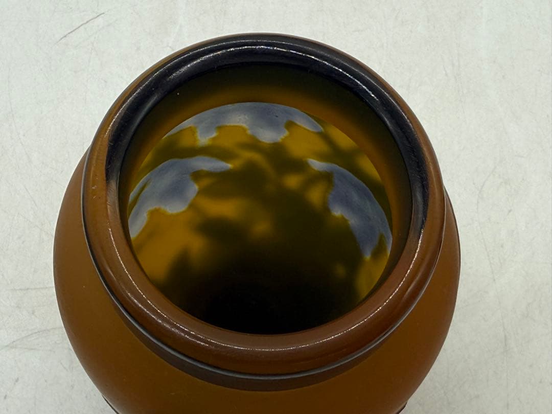 エミールガレ　フクシアの花紋瓶　高さ約14.1cm 送料込み251202