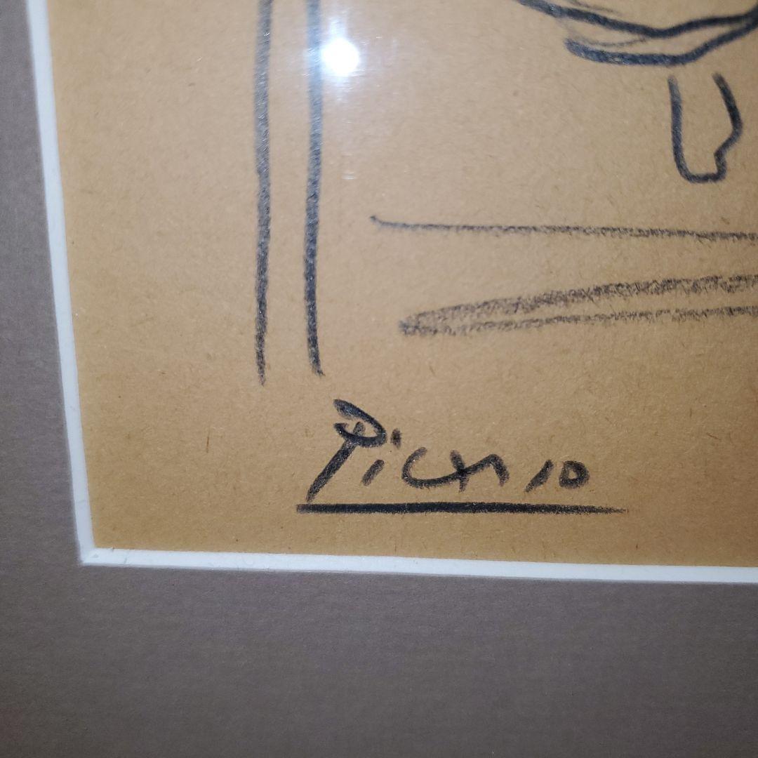 パブロピカソ 、鉛筆画 、母と子 サインあり、原画、デッサン、一点物