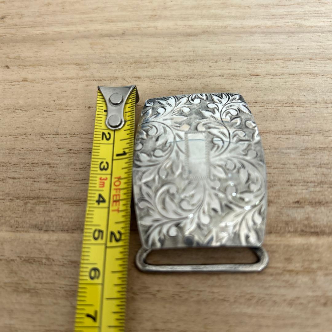 銀製　SILVER シルバーバックルFUJI MOTORS 细工彫刻 20g