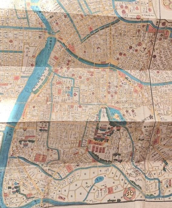 16　天保改正御江戸大絵図　弘化2年改正　高井蘭山　岡田屋嘉七　木版色摺