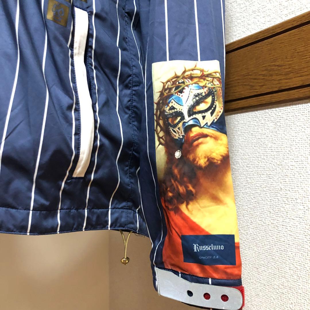 ラッセルノ ゴルフ ハーフジップ パーカー ネイビー ストライプ サイズ5