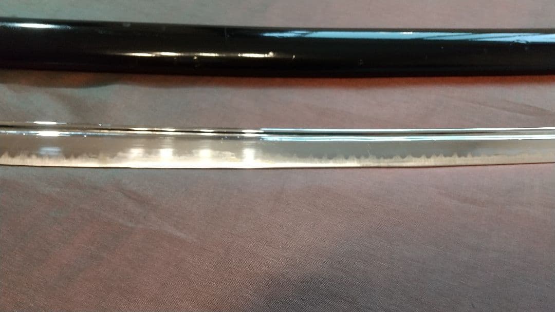 【樋入り尖り互の目刃紋】模造刀 舞踊 模擬刀 拵え 喰出し鍔 刀剣 日本刀 刀