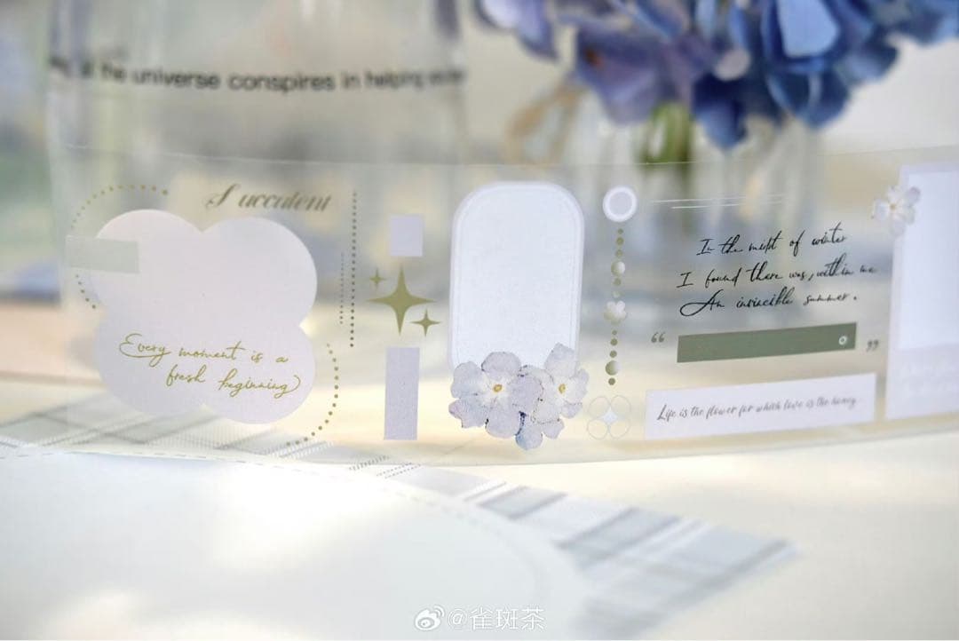 海外　マスキングテープ　雀斑茶 新作4点+おまけ4点⚠️亮面pet（48.210）