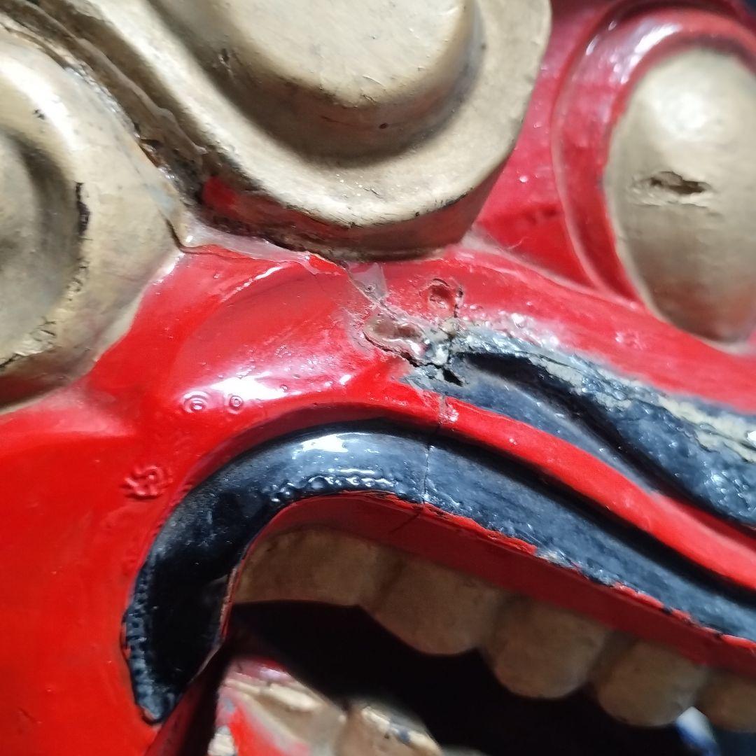 本物　常陸国　木製獅子頭　ビンテージ