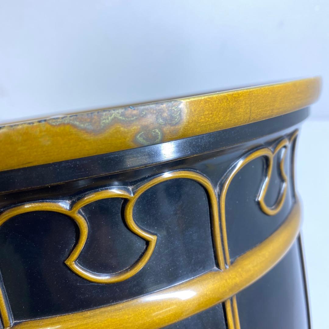 金谷五郎三郎　黒唐銅蓮萌式火鉢　共箱　トトサカ　東さ7-0315☆2F