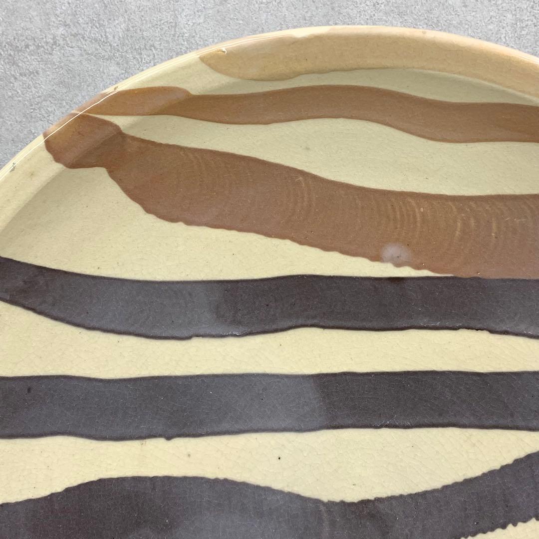 大皿 直径 45.4cm ! 飾り皿 線 布志名焼 アンティーク 昭和レトロ ⑨