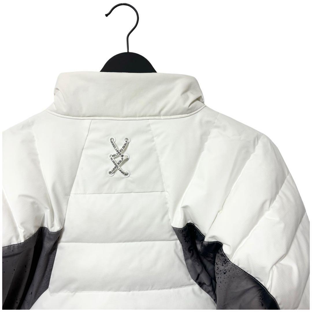 新品 ラッセルノ ゴルフ パデッド ジャケット ペイズリー ホワイト 2XL 7