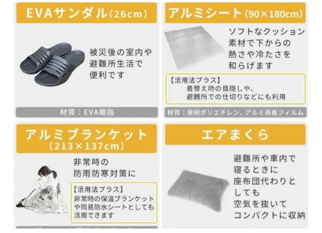 【新品2点】山善防災バック30点セット