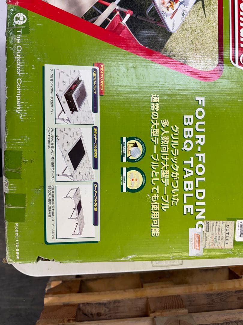 コールマン4つ折りテーブル　チャコールグリルセット