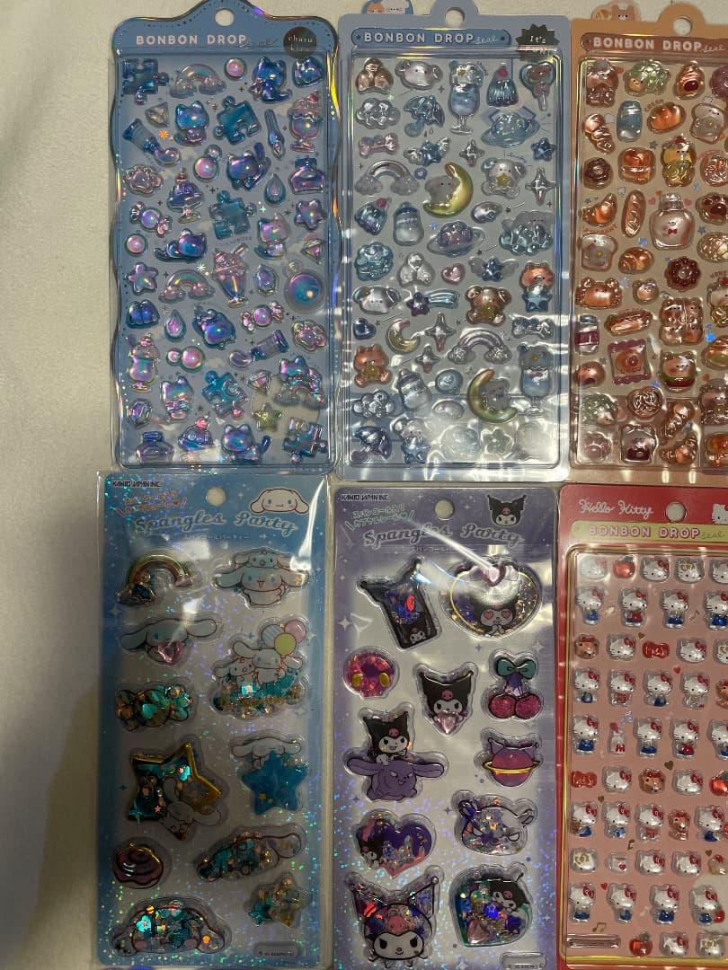 ボンボンドロップシール　まとめ売り　コットンパフィシール　サンリオ　ディズニー