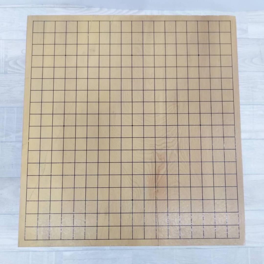 現状品 本榧 碁盤 木表 厚み14.1cm 重さ13.6kg 33号 蛤碁石付き