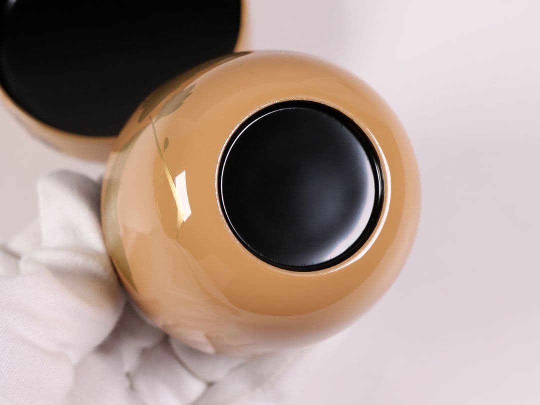 茶道具 中出松峰 白塗 紫陽花蒔絵 中棗 木製 共箱 漆芸 螺鈿【MA913】