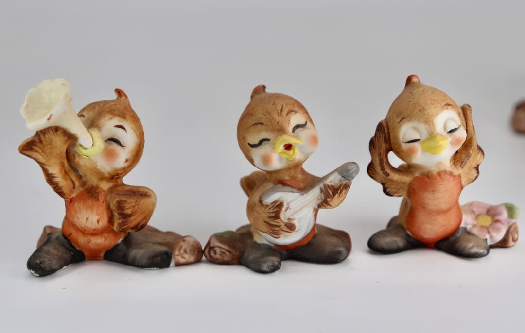 陶器製ジョセフ（ヨセフ・オリジナル）小さな可愛い小鳥の置物 6体セット