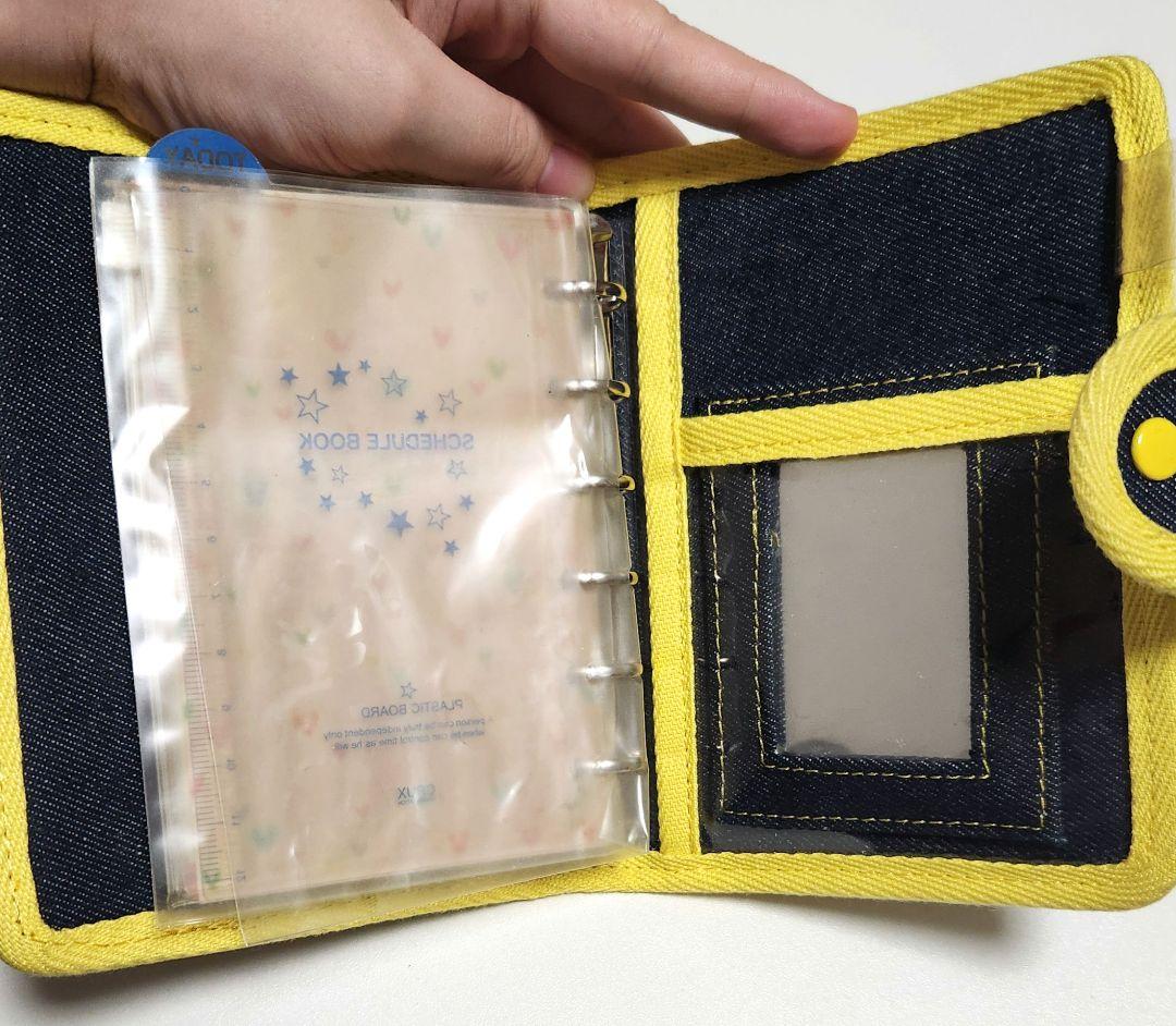 希少 平成レトロ　シール帳 手帳 バインダー デニム　ミラー付　CRUX　当時品