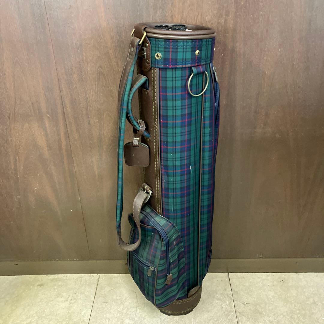 ミズノ レトロ タータンチェック柄 ゴルフバッグ キャディバッグ ゴルフ用品
