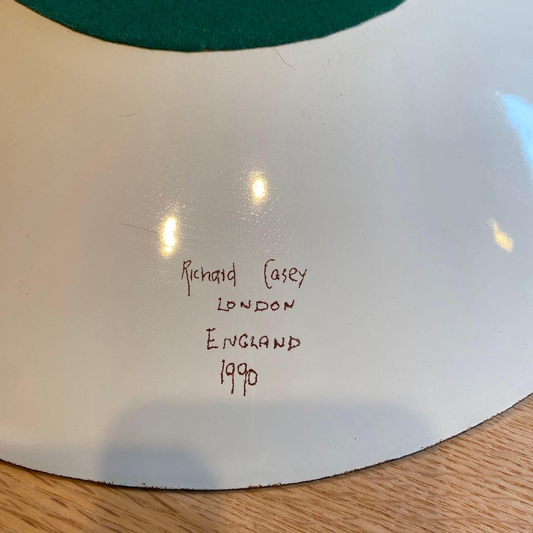 (リチャード　ケイシー）魚絵　鉄板皿の美術品　★直径　約35.7㎝