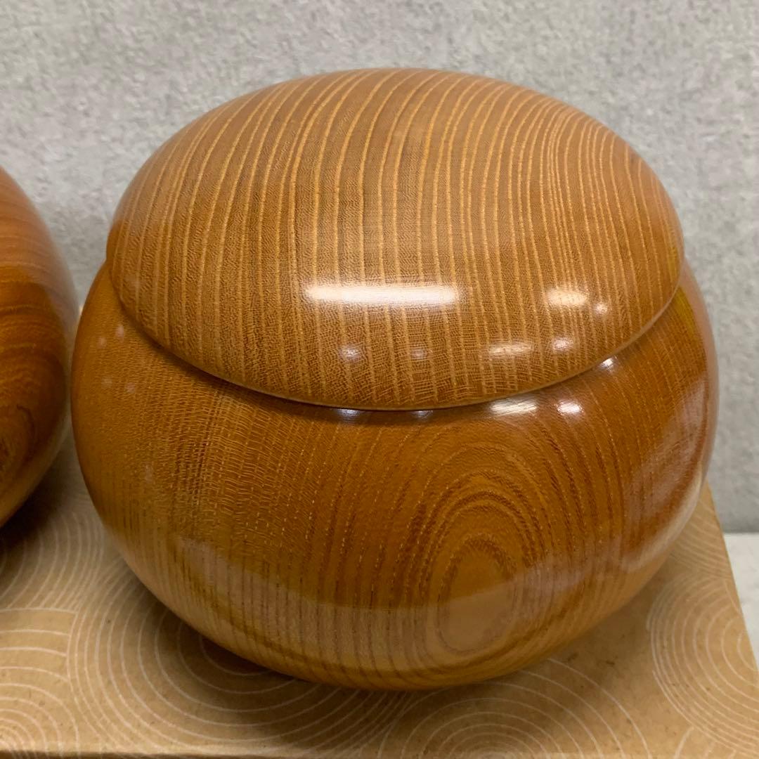 美品！懐志 碁笥 欅 特大 36号 1セット 銘入り 囲碁 碁石入れ 高級碁笥