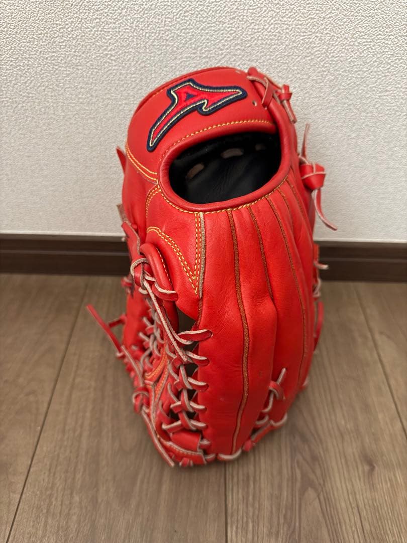 ミズノ 赤 軟式野球用グローブ