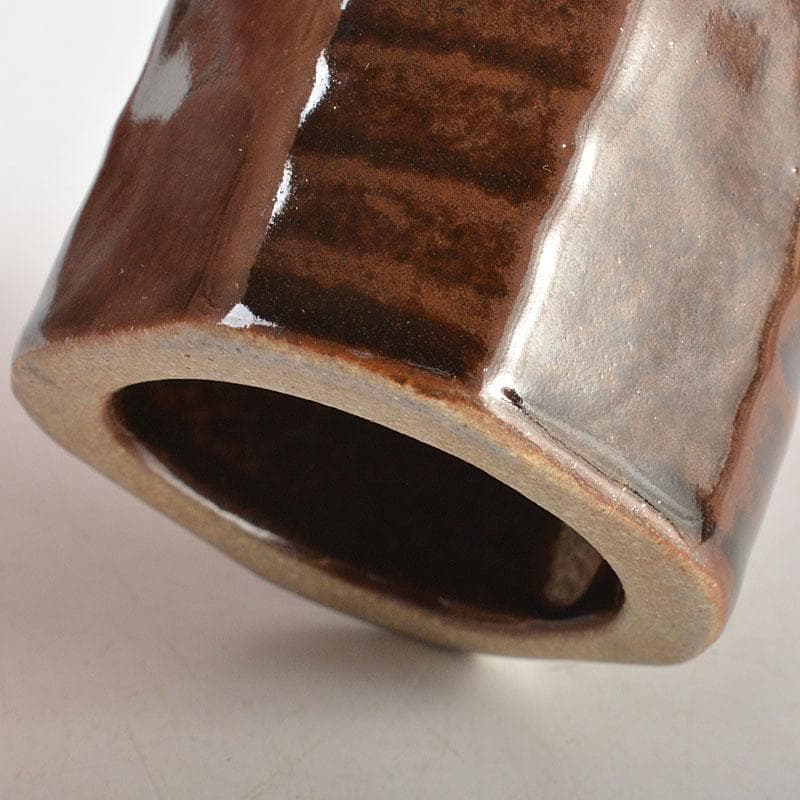 茶道具　膳所焼　淡海ぜぜ　陽炎園造　面取　蓋置　共布共箱　V　6817