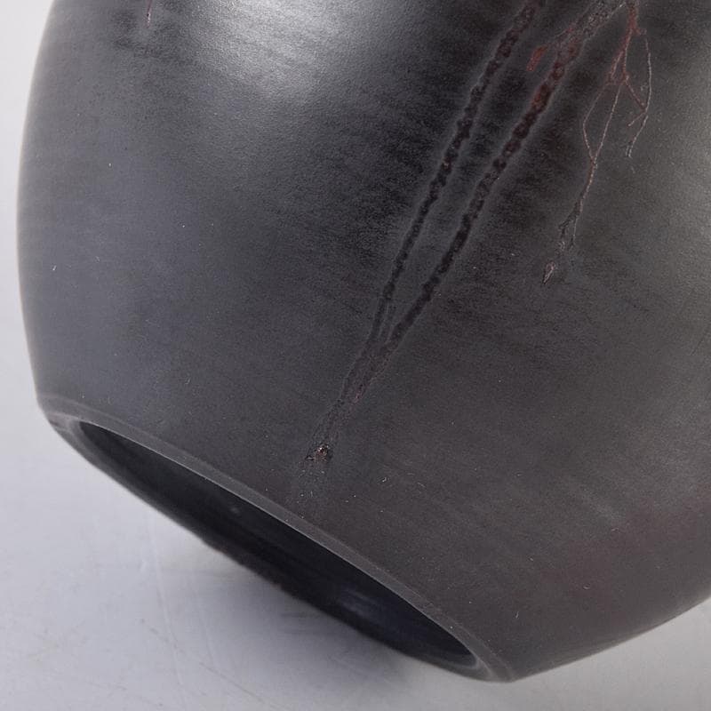 茶道具　常滑焼　小西洋平作　窯変火襷　茶壷　共布共箱　M　R8873