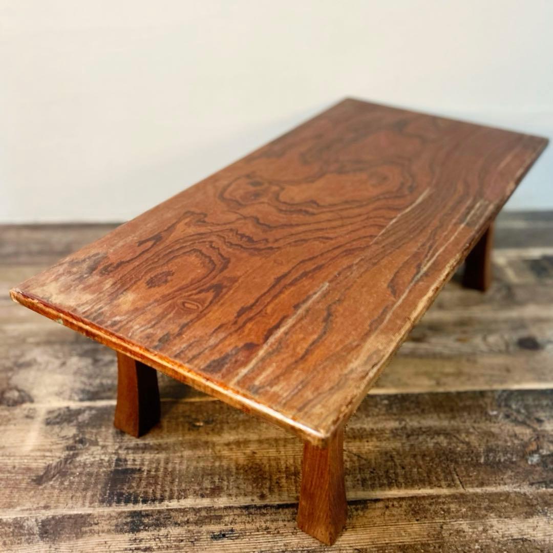 昭和中期 昭和レトロ ちゃぶ台 文机 木製 古家具 折りたたみ スプリング構造