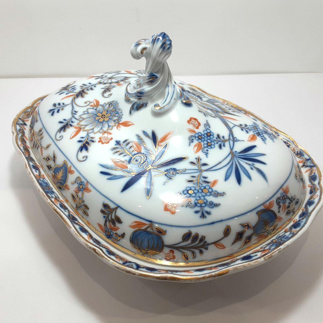 s144-2 オールドマイセン ボタン双剣 朱金オニオン ベジタブルボール　ma