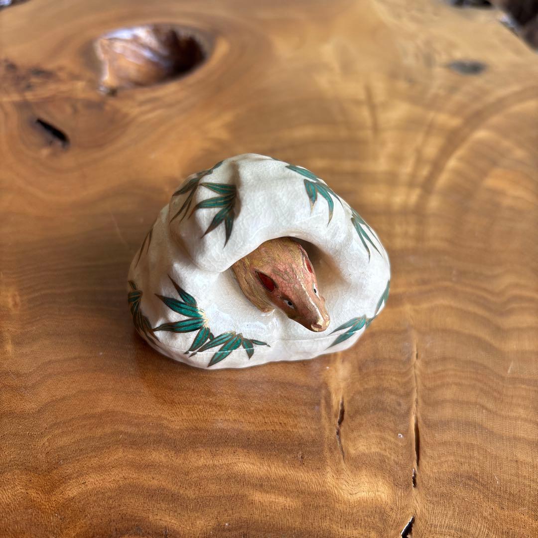 干支香合 亥年 ウリ坊 清閑寺窯造 茶道具 共箱