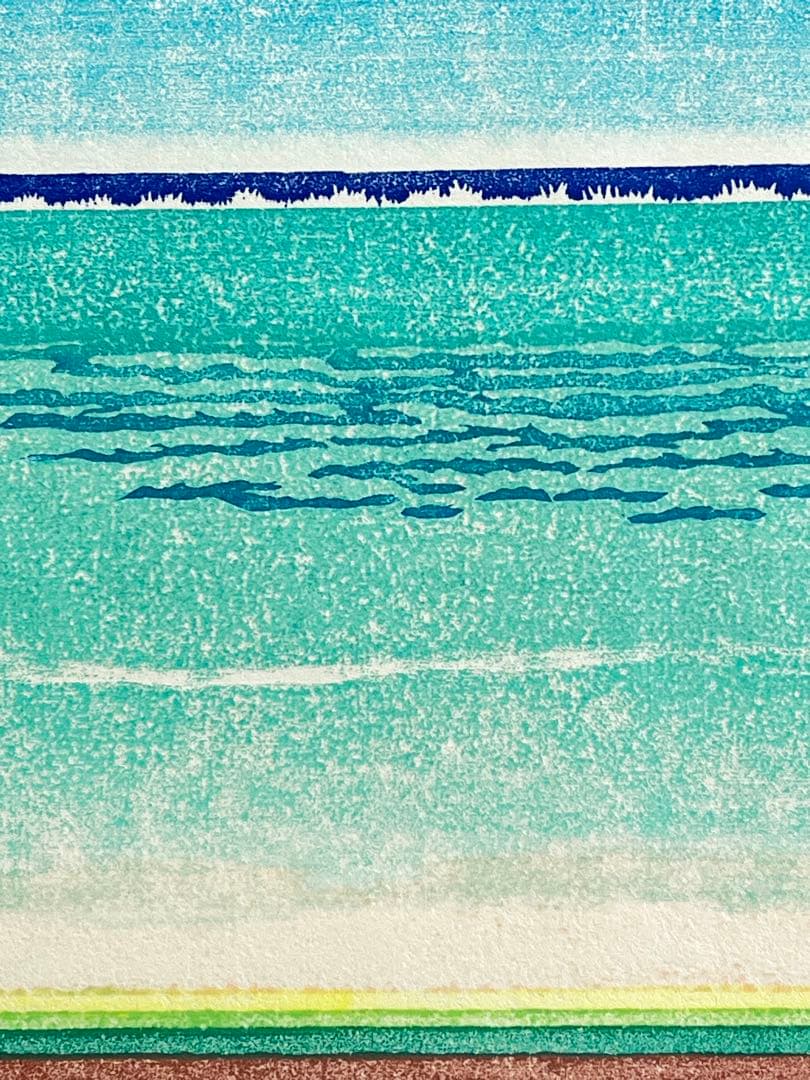 木版画『Peaceful blue 』