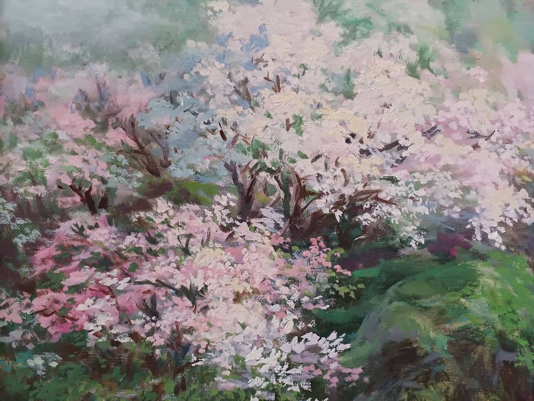 徐波　「春の息吹」 油彩　P15号　中国美術家協会　中国遼寧省　三越個展10回