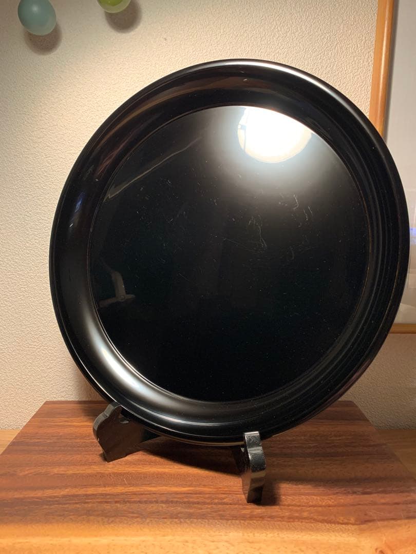 大圓盆 堅地本漆塗 漆器 茶道 裏千家 箱付き 大円本