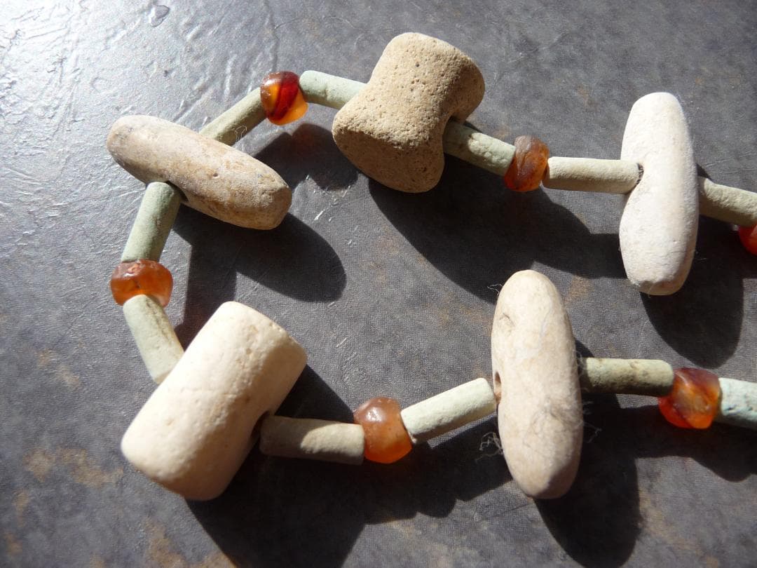 【年末セール】古代　ファイアンスビーズ　オリジナル　ネックレス連