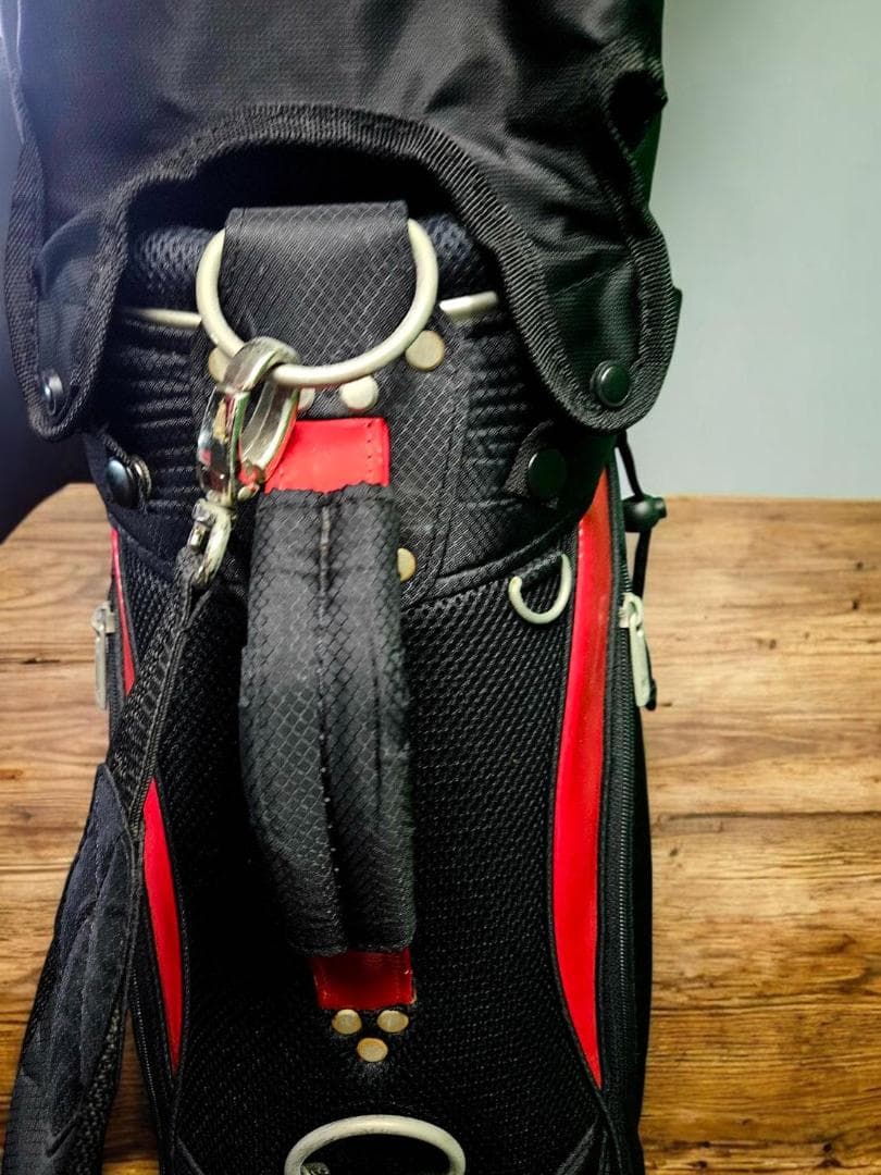 送料無料/美品　adidas キャディバックBLACKｘRED