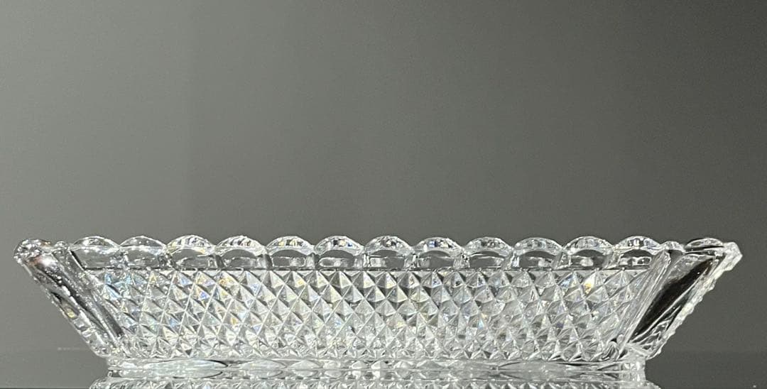 Baccarat バカラ/※19世紀 刻印有　ディアマンビゾー　長皿　トレイ
