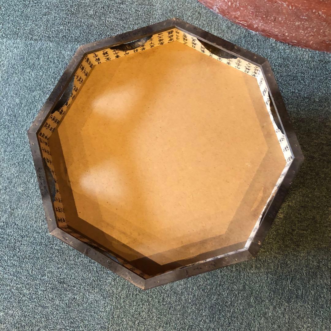 李朝 木 木工 時代物 八角箱 金具 李朝家具　収納箱韓国美術木製収納ボックス