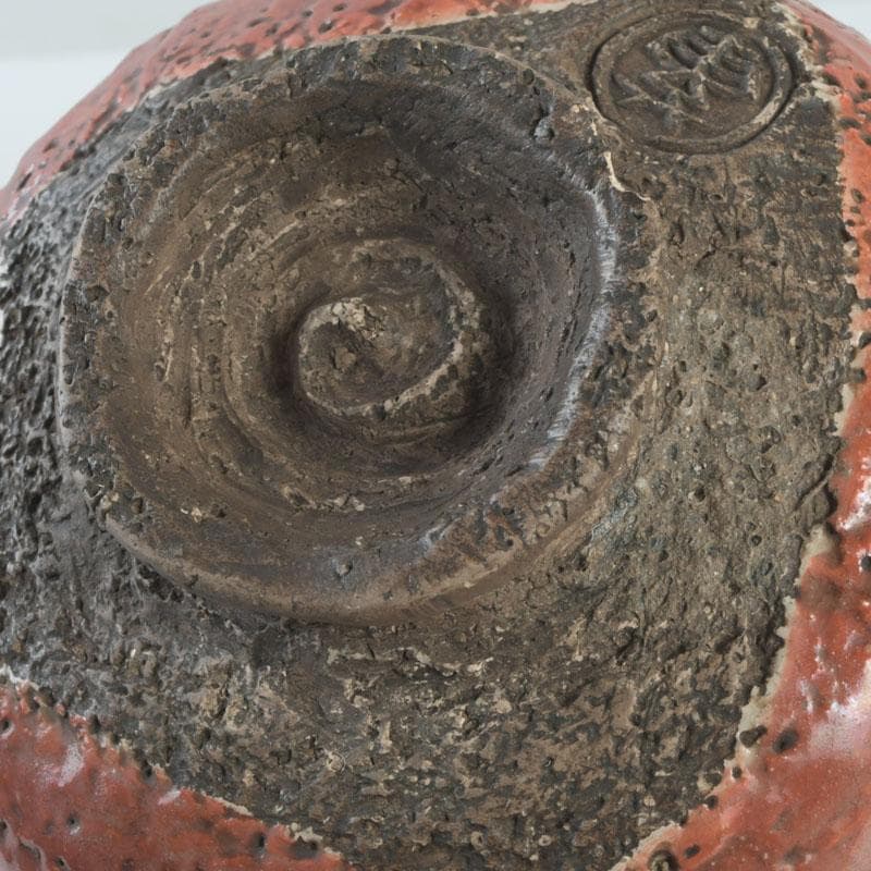 茶道具　芳幽軒　加藤石春作　立田錦　赤楽茶碗　共箱　V　9791