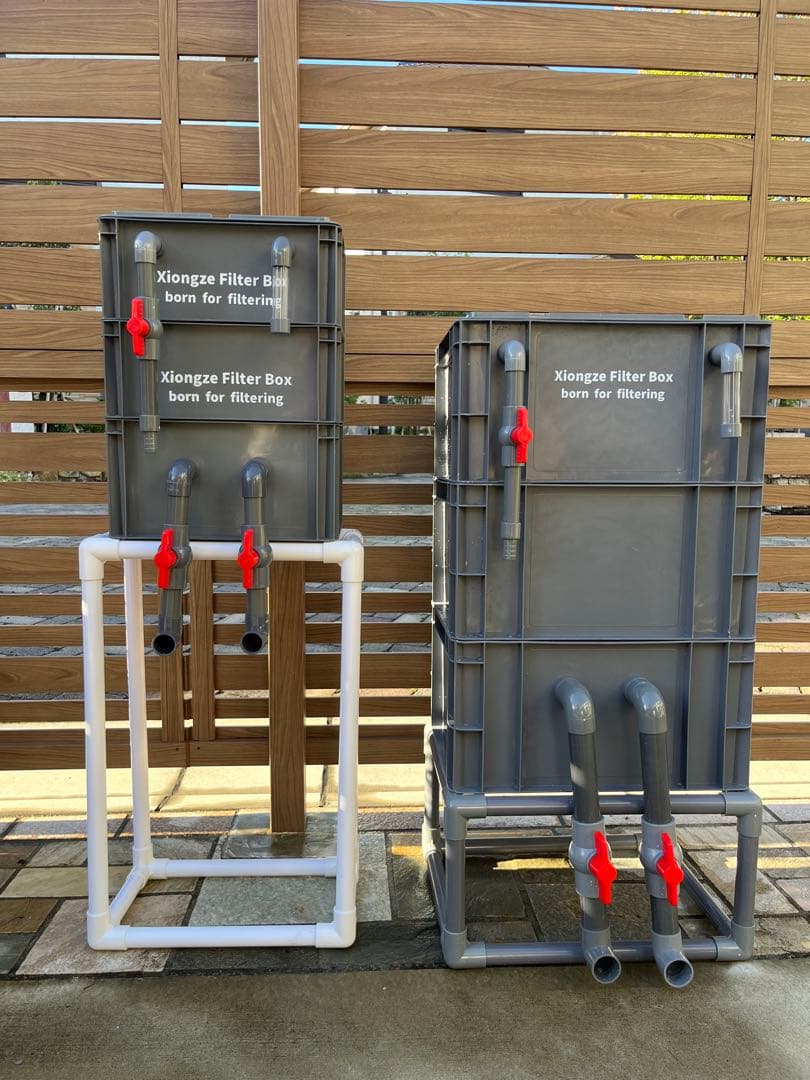 三段式万能濾過器装置　大型水槽池濾過層濾過飼育 オーバーフロー外部飼育濾過槽