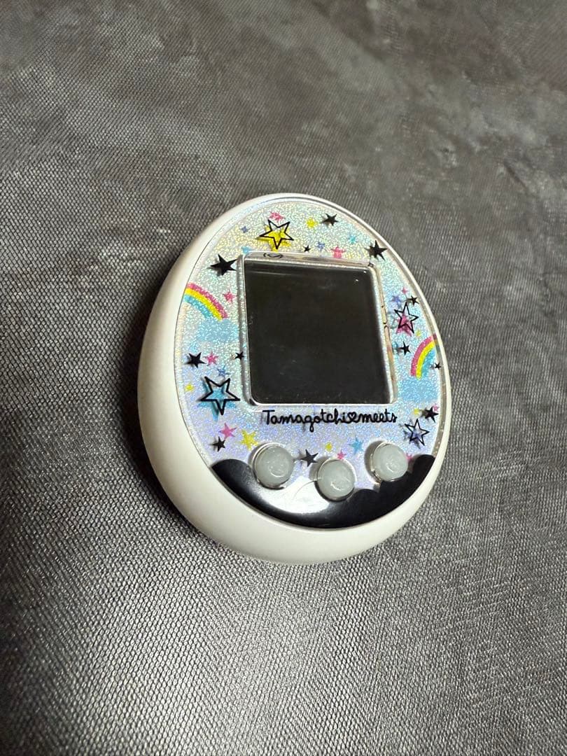 【希少カラー動作確認済】たまごっちみーつ ホワイト／スター＆レインボー柄／箱なし