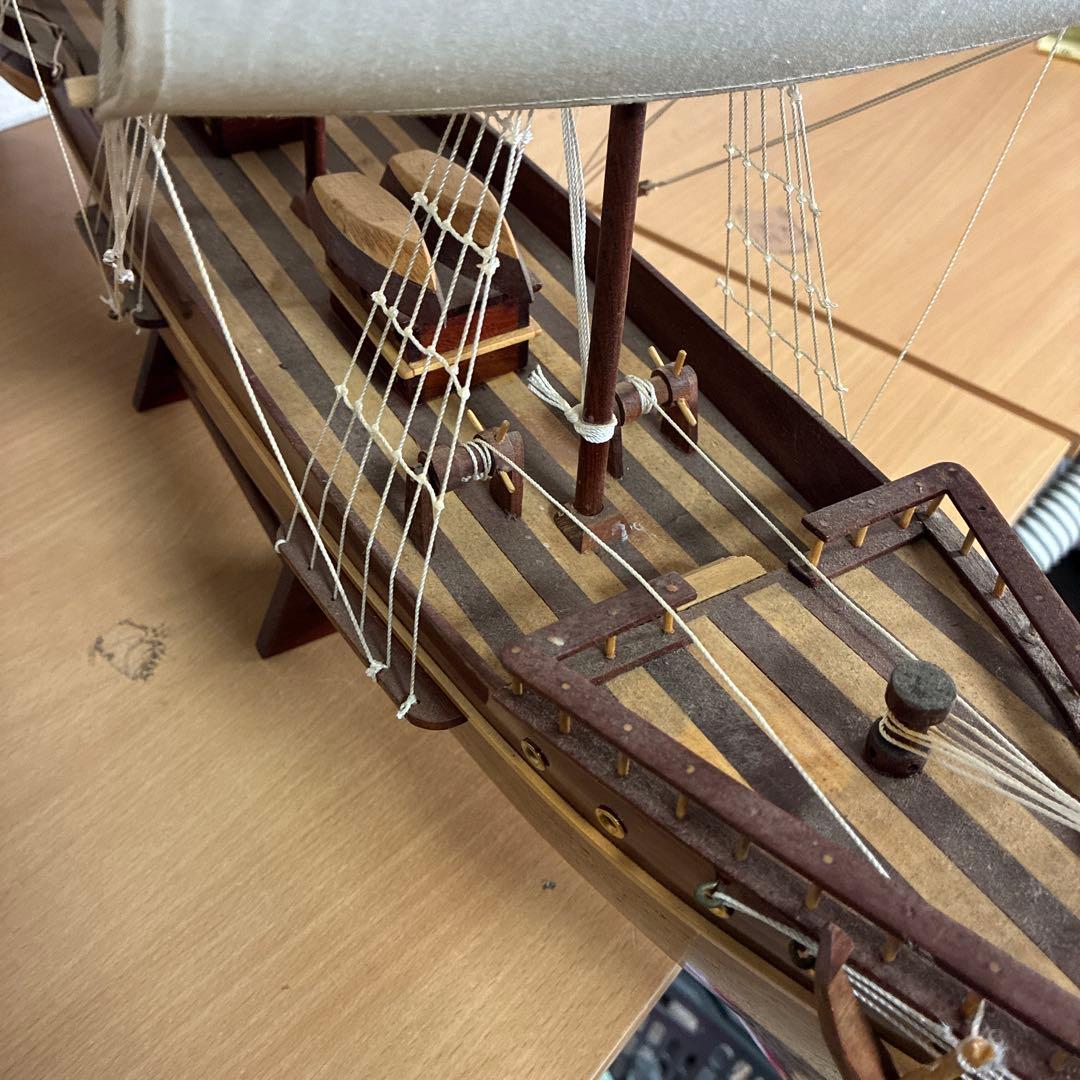 大型 木製 帆船模型 インテリア オブジェ 飾り船 自宅保管品