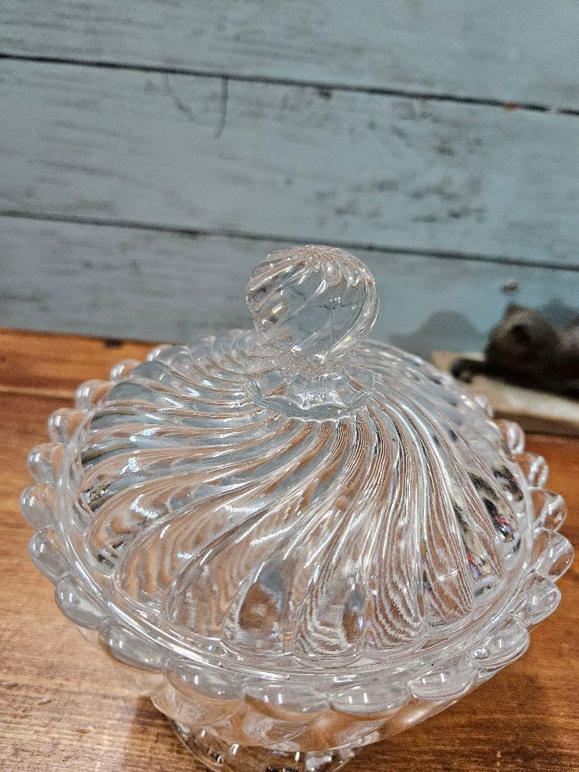 美品☆オールドバカラ BACCARAT バンブー ボンボニエール 蓋付き ポット