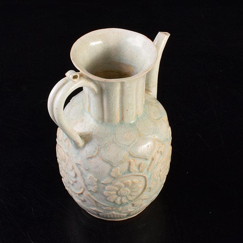 中国　影青　青白磁　花文　水注瓶　C　6980