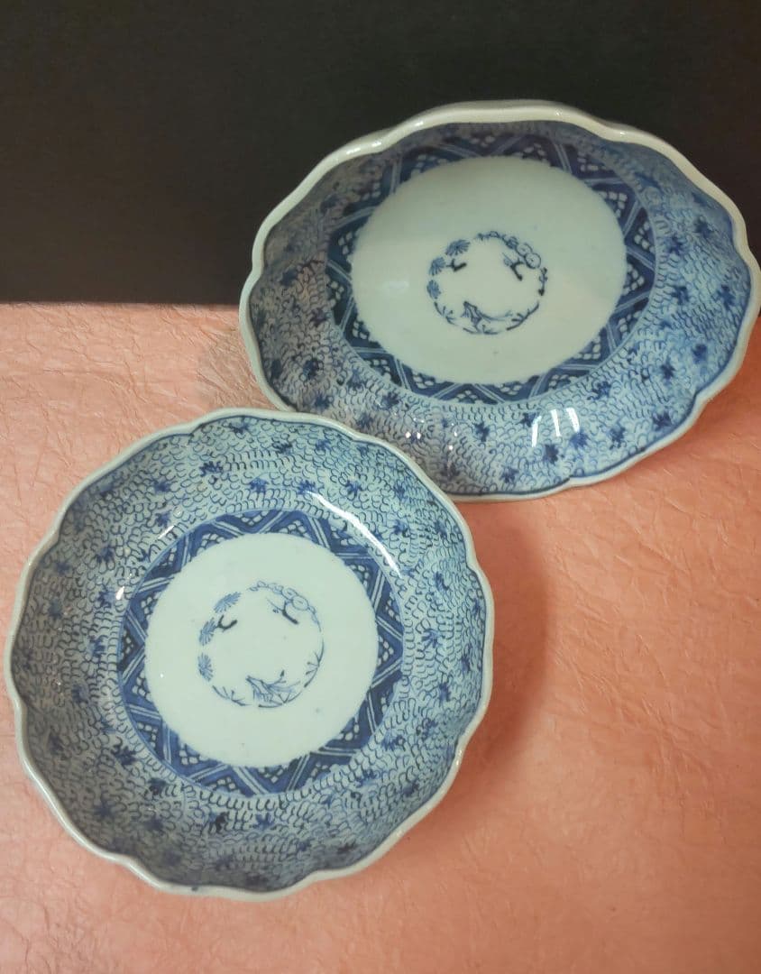 (511*Z215)*陶芸 古伊万里 小皿 2枚組 骨董 茶道具 有田焼