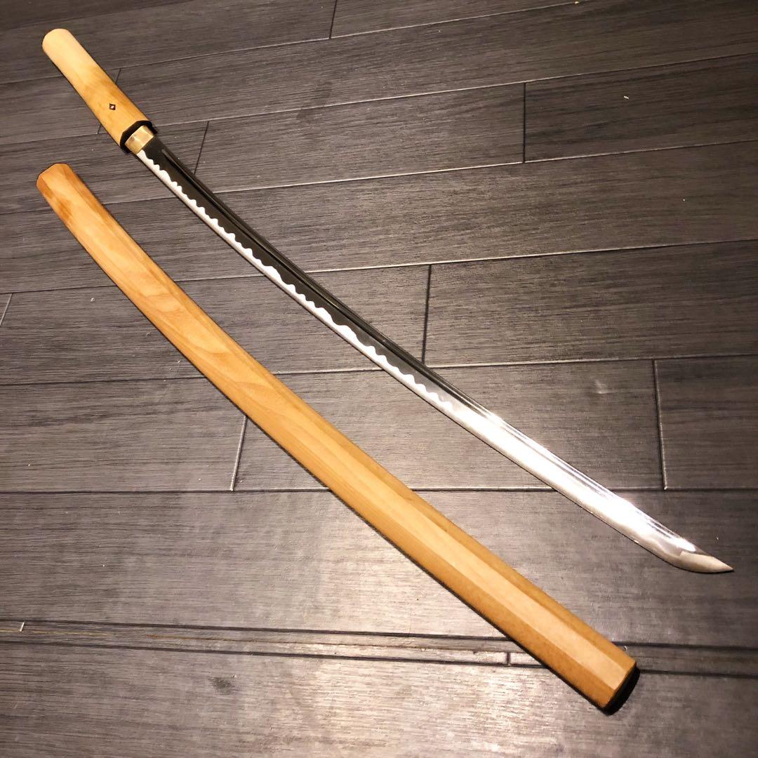 最高級模造刀 濃州関工　白鞘 太刀　樋入り刀身　居合刀 太刀　重みあり