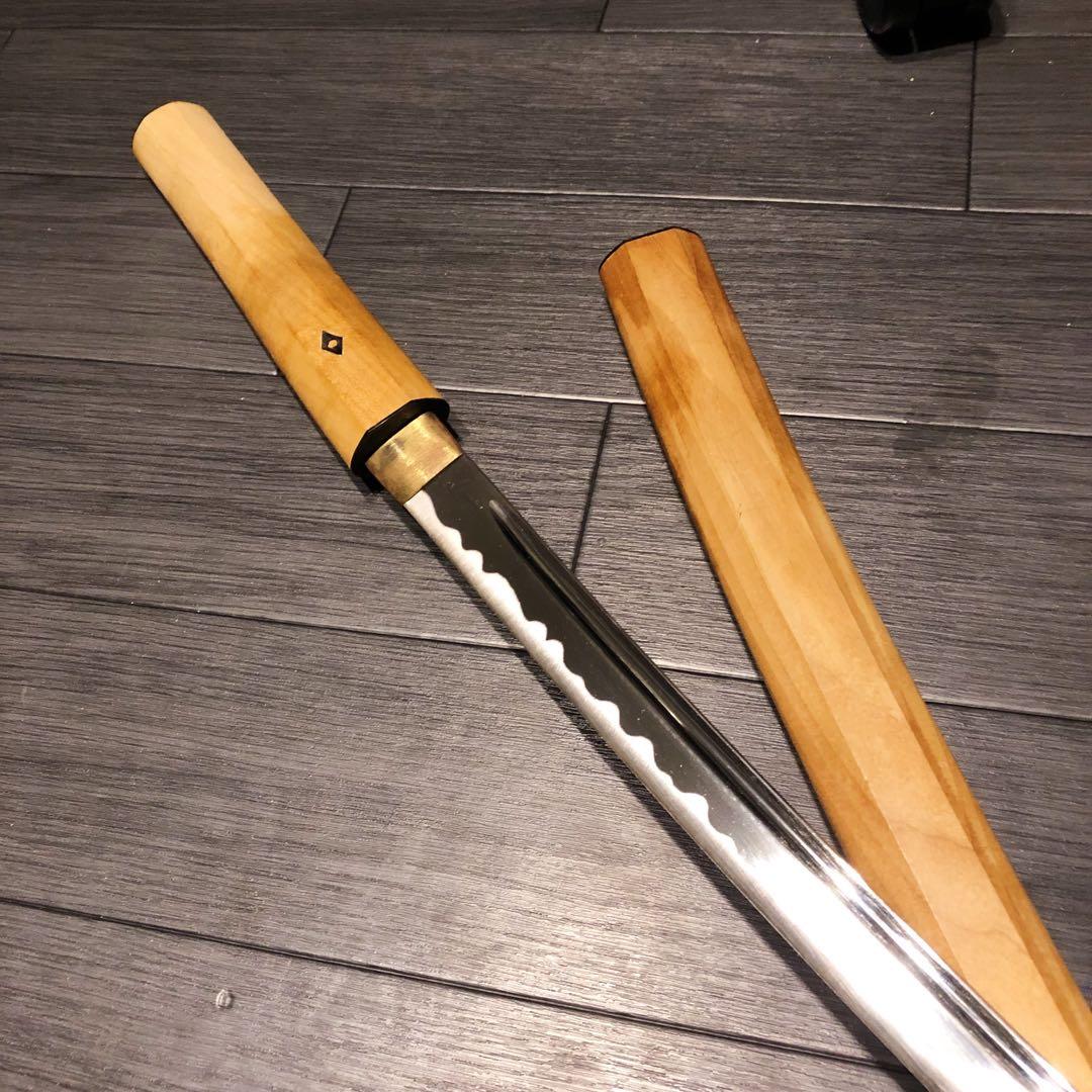 最高級模造刀 濃州関工　白鞘 太刀　樋入り刀身　居合刀 太刀　重みあり