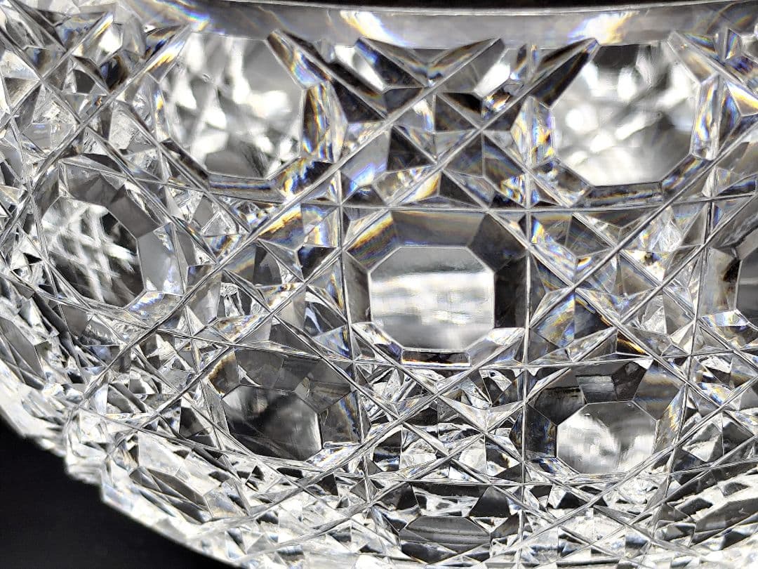 超希少品☆カガミクリスタル 大鉢 八角籠目紋（切子、江戸切子、薩摩切子）