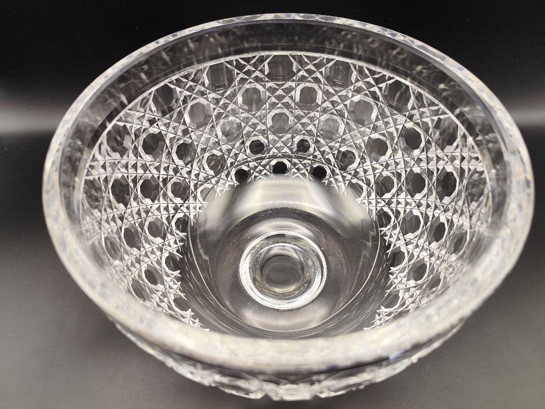 超希少品☆カガミクリスタル 大鉢 八角籠目紋（切子、江戸切子、薩摩切子）