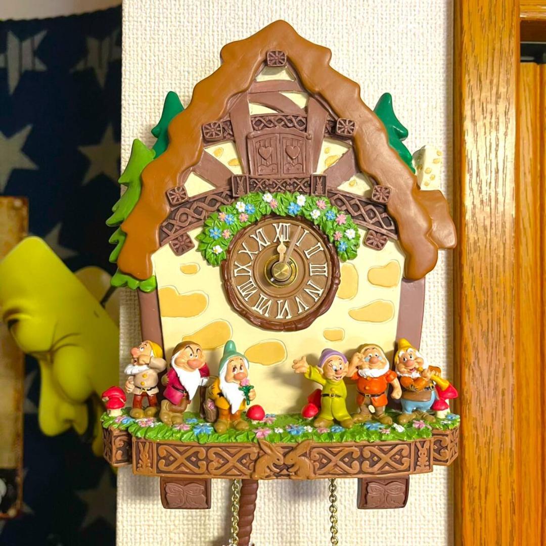 白雪姫  White 七人の小人 壁掛け時計 鳩時計 振り子 ドーピー